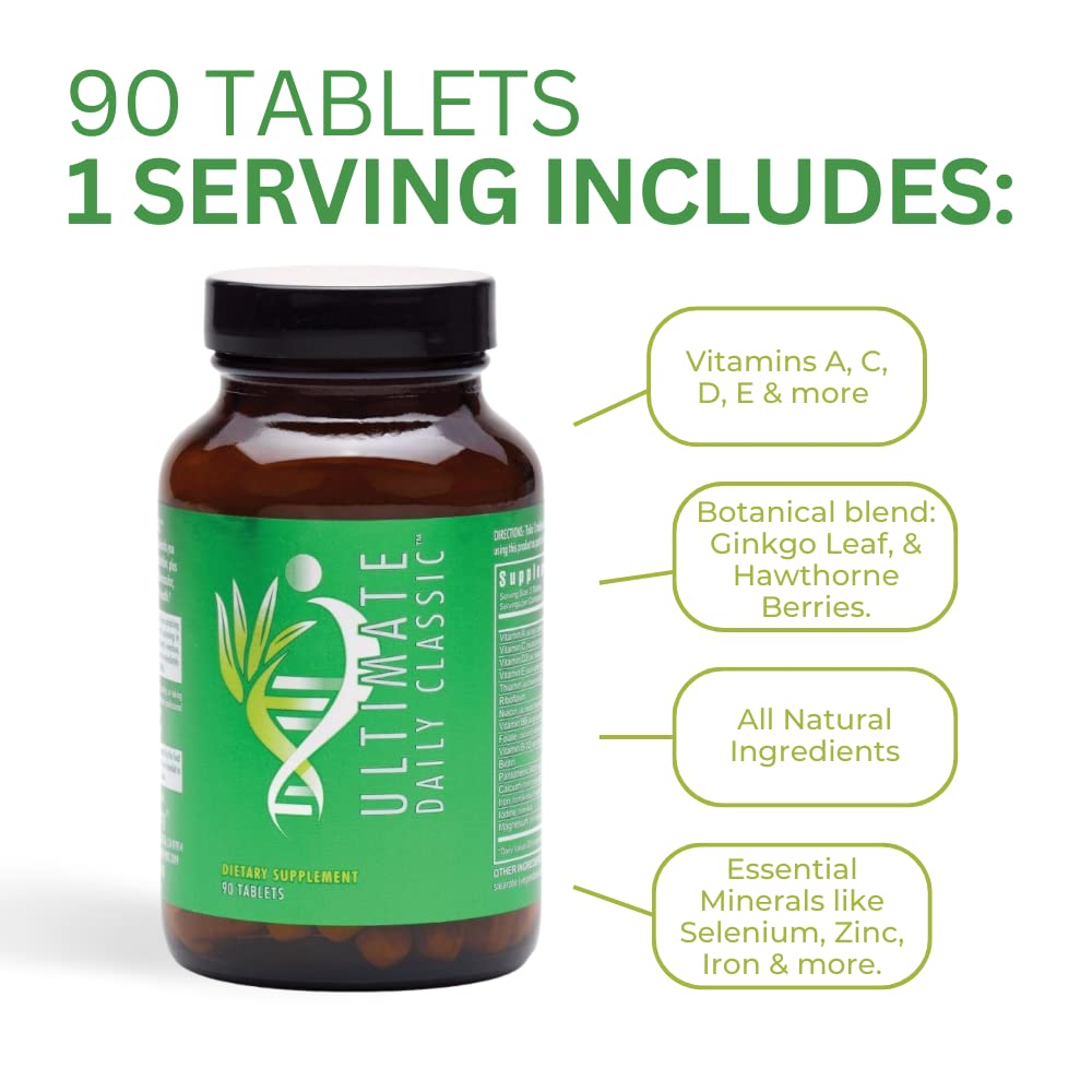 Youngevity Ultimate Daily Classic™ Tablets - Complete Vitamins, Minerals, Amino Acids, & Botanicals - Multivitamin for Women and Men - 90 Tablets - TrustMedUSA