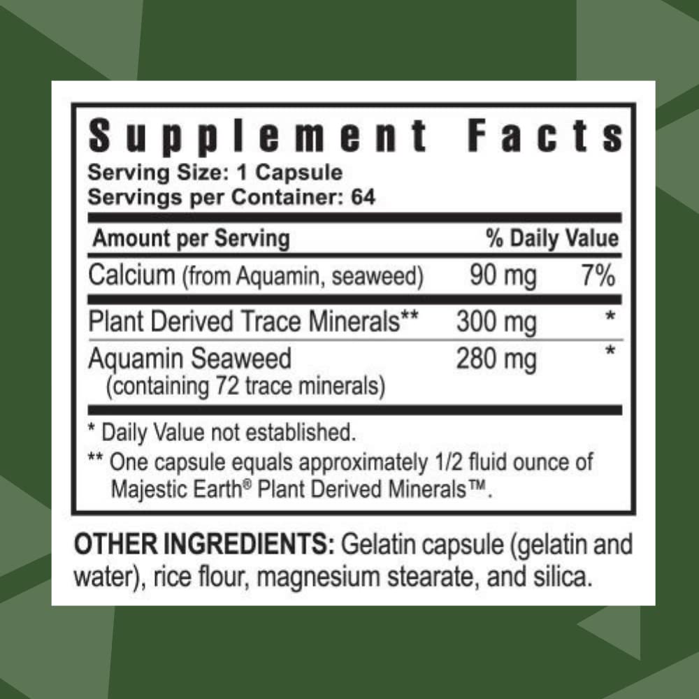 Youngevity Ultimate Mineral Caps™ - 70+ Essential Full Spectrum Trace Minerals - Nutrient-Dense, Derived from Humic & Aquamin Seaweed (64 Capsule) - TrustMedUSA