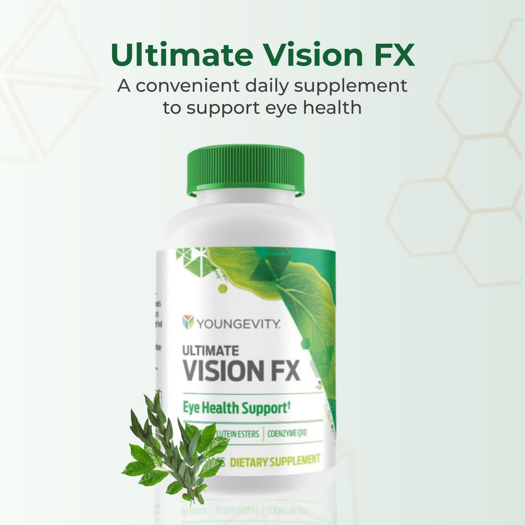 Youngevity Ultimate Vision FX™ - Eye Vitamin & Mineral Supplement Blend - Lutein, CoQ10, Vitamins A, C, E, Zinc, Chromium, Selenium for Eye Health (60 Capsules) - TrustMedUSA