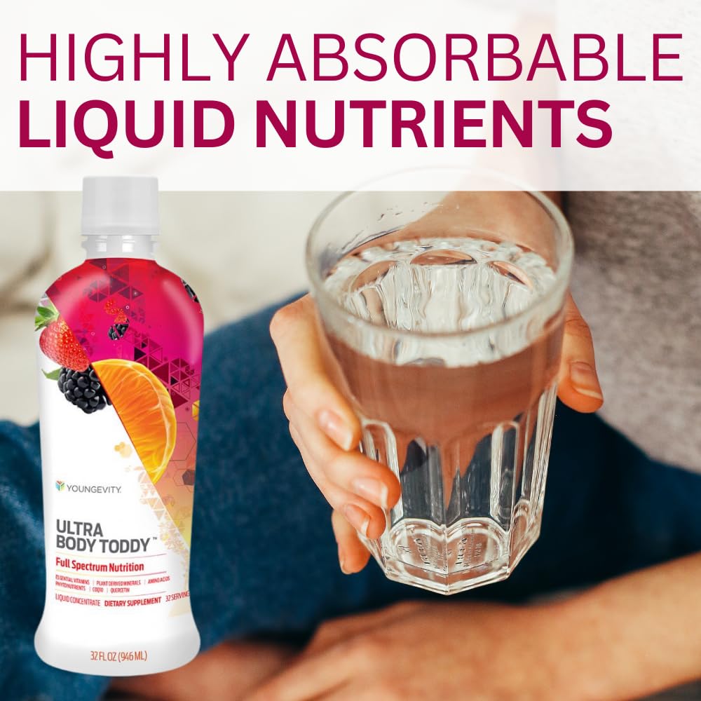 Youngevity Ultra Body Toddy - 100+ Nutrient Mega Multi-Vitamin Mineral Supplement for Men and Women - Enhanced Absorption - Phytonutrients - Amino Acids - (32 Fl Oz) - TrustMedUSA