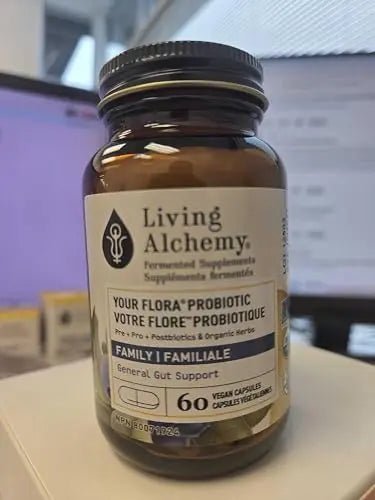 Your Flora Probiotic Family – Non-GMO Probiotics with Fermented Soybean, Banana, & Blueberry for Digestion & Gut Support – Prebiotics, Postbiotics, Digestive Enzymes – Living Alchemy, 60 Capsules - TrustMedUSA