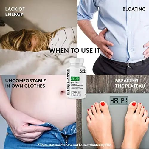 Youth & Tonic 15 Day Colon Cleanser & Detox for Waste Loss to Feel Lighter - TrustMedUSA