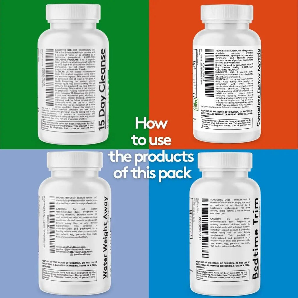 Youth & Tonic Bedtime Trim Detox Cleanse Kick Off Weight Management - 120 Pills - TrustMedUSA