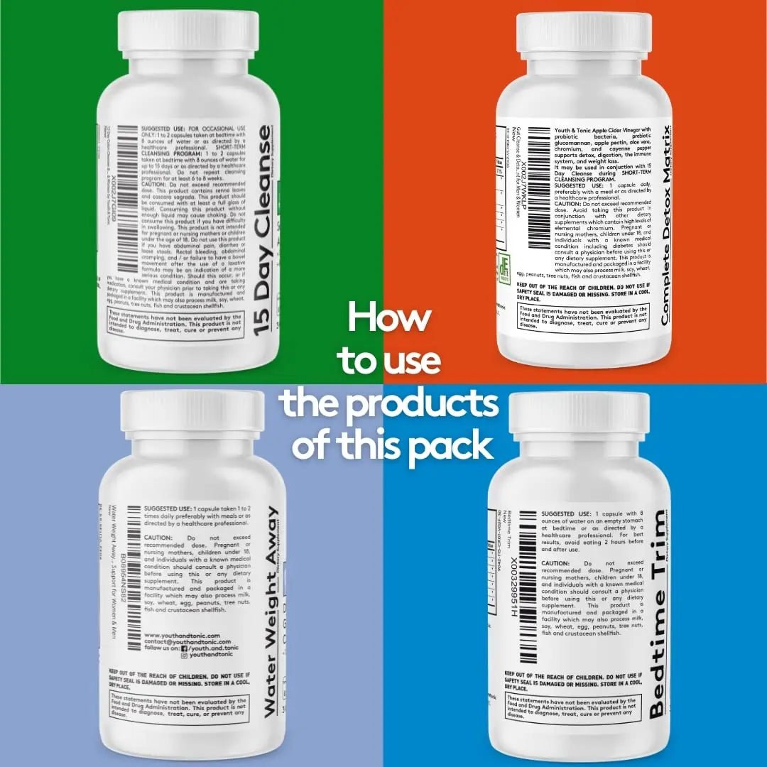 Youth & Tonic Bedtime Trim Detox Cleanse Kick Off Weight Management - 120 Pills - TrustMedUSA