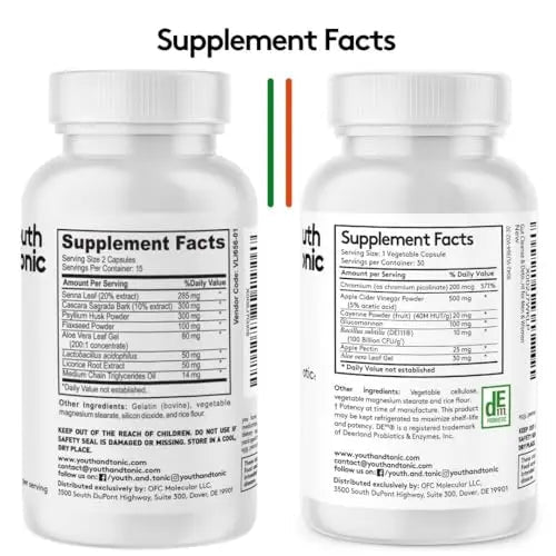 Youth & Tonic Colon Cleanser & Detox for Loss of Waste, Breaking The Plate - TrustMedUSA