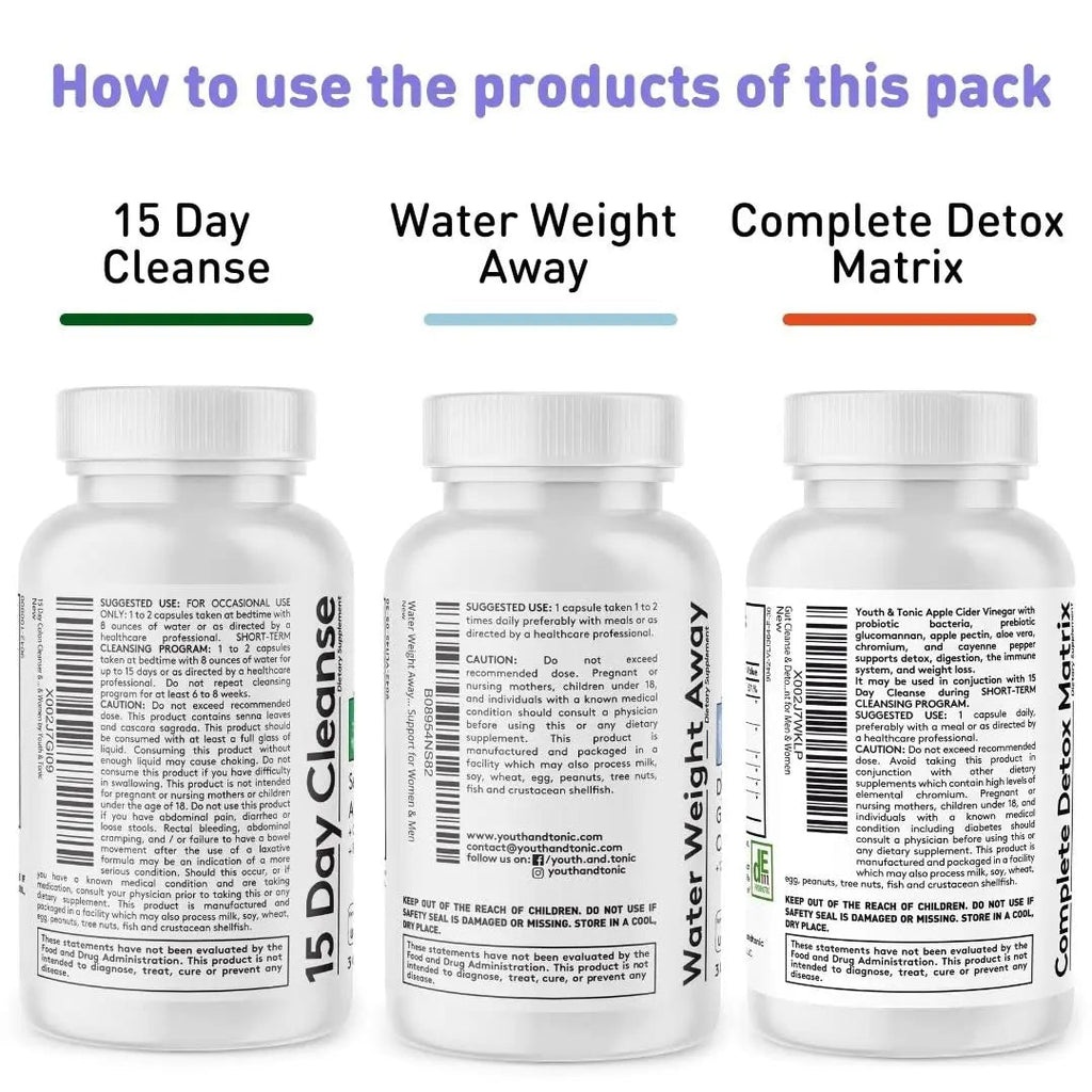 Youth & Tonic Complete Body Detox for Cleanse, Normal Acidity Gut Level and Water - TrustMedUSA