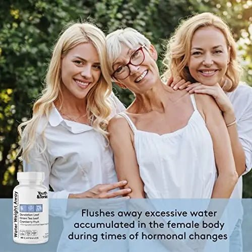 Youth & Tonic Natural Water Pills (90 Count) for Swelling Belly Bloating - TrustMedUSA