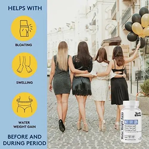 Youth & Tonic Natural Water Pills (90 Count) for Swelling Belly Bloating - TrustMedUSA