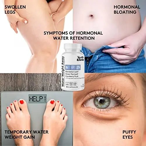 Youth & Tonic Natural Water Pills (90 Count) for Swelling Belly Bloating - TrustMedUSA