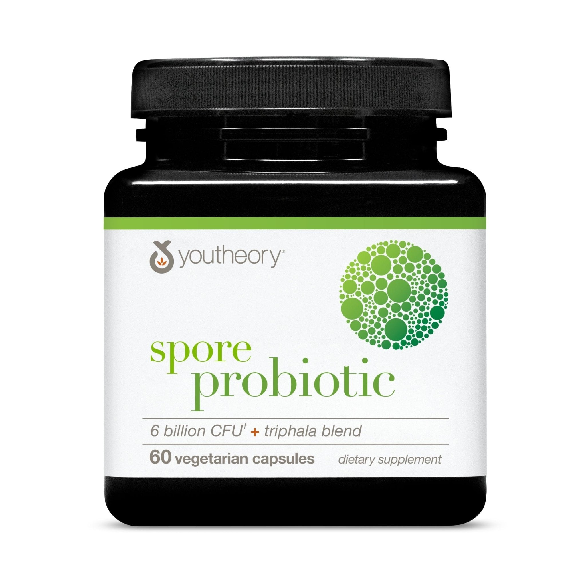 Youtheory Spore Probiotic - Helps Gut Health* - 6 Billion CFU with Prebiotics - Supports Regular Bowel Movement & Diarrhea Relief* - Shelf Stable - 60 Vegetarian Capsules (30-Day Supply) - TrustMedUSA