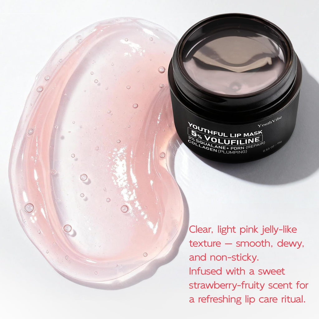 YouthVibe Lip Mask Overnight Moisturizing - Nourish & Hydrate, Antioxidants, 5% Volufiline - TrustMedUSA