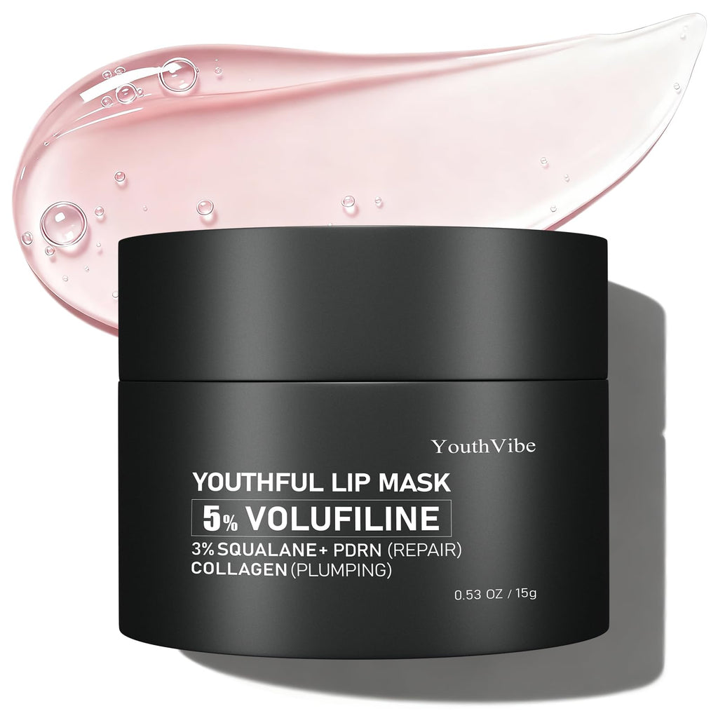 YouthVibe Lip Mask Overnight Moisturizing - Nourish & Hydrate, Antioxidants, 5% Volufiline - TrustMedUSA