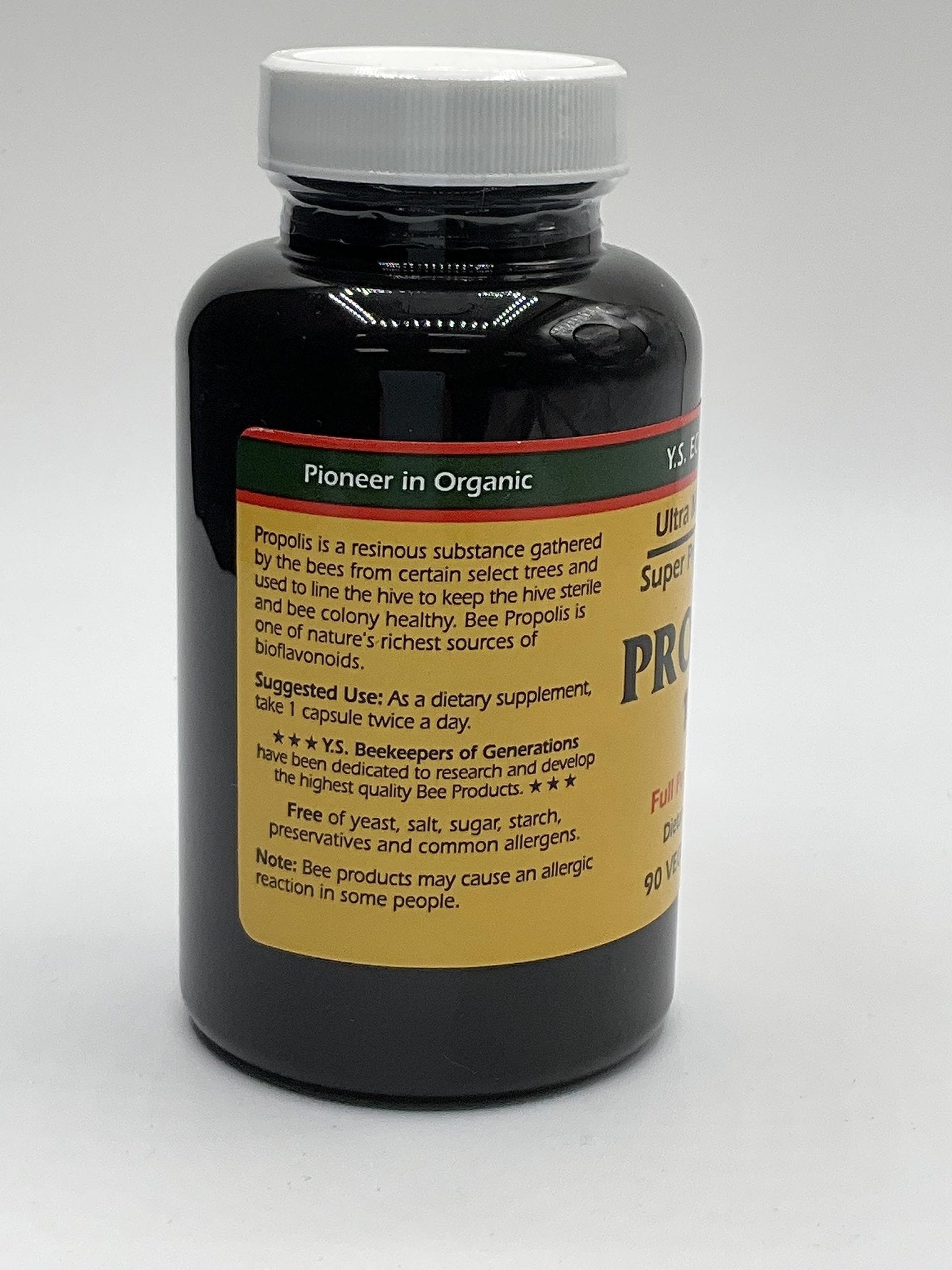 Y.S. Organic Bee Farms Propolis-Raw Unprocessed 1000mg - Your Gateway to Wellness - 90 Capsules with Bonus worldwidenutrition Multi Purpose Key Chain - TrustMedUSA