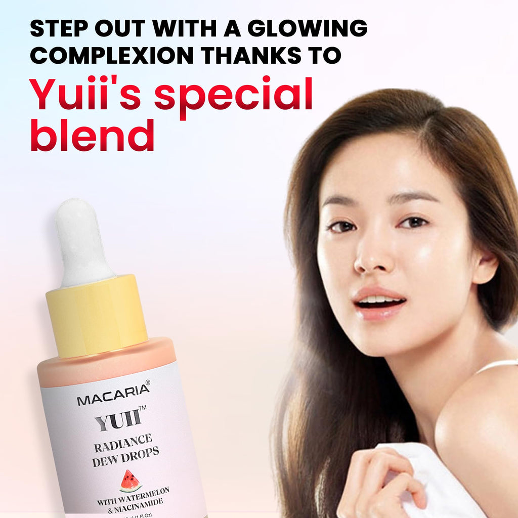 Yuii Niacinamide Serum Dew Drops - Face Moisturizer with Watermelon Fruit Extract - Glow Drops for Skincare and Makeup - Hydrating Formula for Radiant Skin - Pink Finish for Women & Girls - TrustMedUSA
