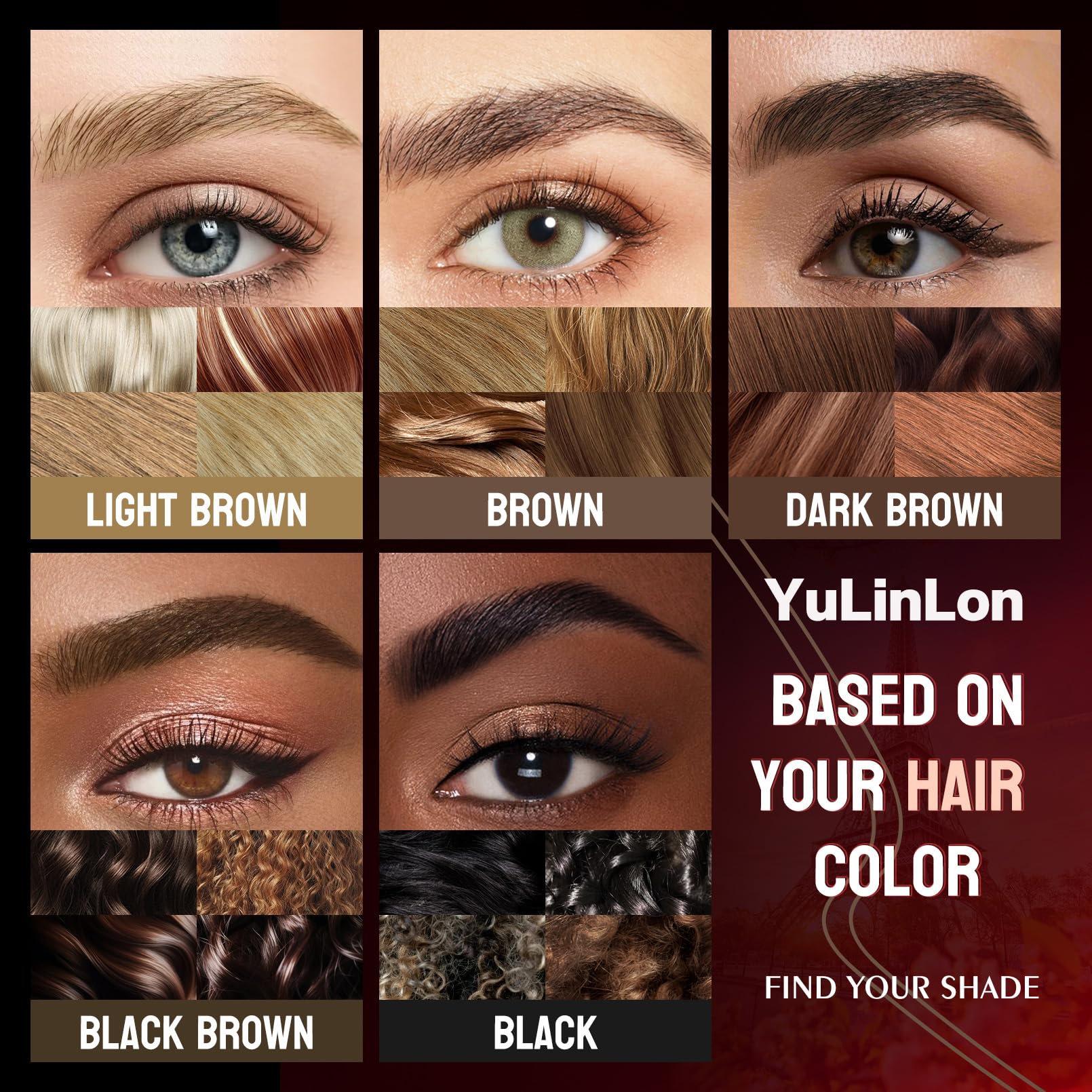 YuLinLon Double-Headed Brow Pen, Ultra-Precise Hair-Like Strokes, Long-Lasting Waterproof Makeup, Available in 5 Natural Shades (3Dark Brown) - TrustMedUSA