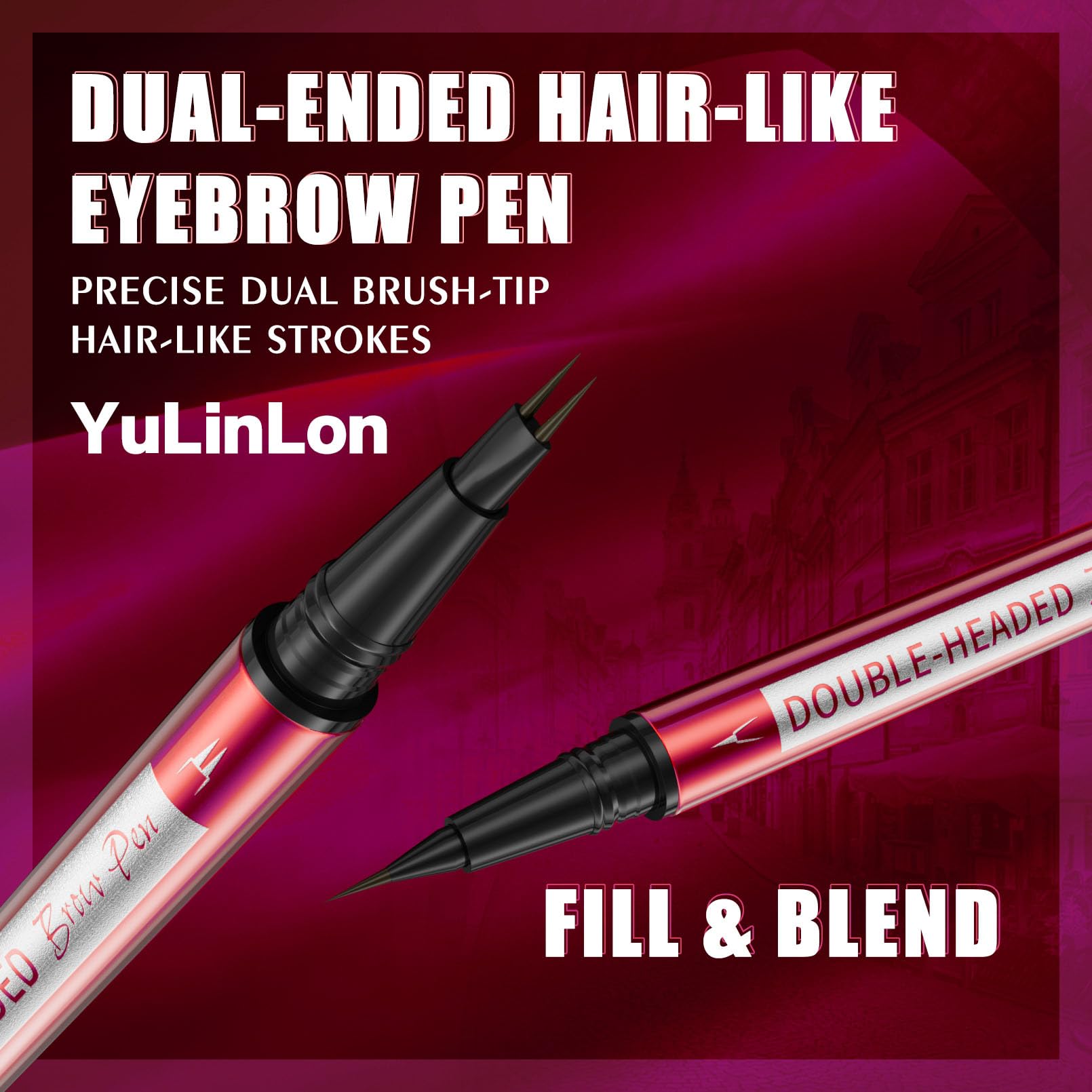 YuLinLon Double-Headed Brow Pen, Ultra-Precise Hair-Like Strokes, Long-Lasting Waterproof Makeup, Available in 5 Natural Shades (3Dark Brown) - TrustMedUSA