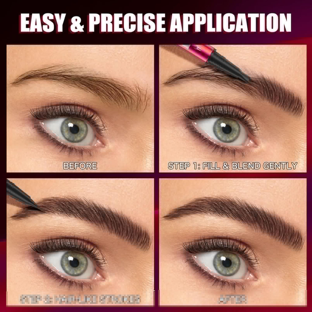 YuLinLon Double-Headed Brow Pen, Ultra-Precise Hair-Like Strokes, Long-Lasting Waterproof Makeup, Available in 5 Natural Shades (3Dark Brown) - TrustMedUSA
