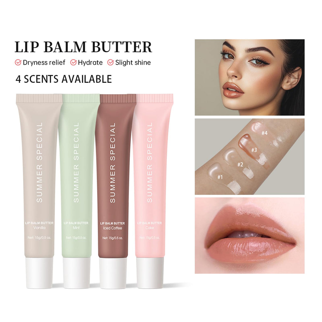 YumSova 4PCS Summer Lip Gloss Lipstick, Containing Natural Oils And Fruit Extracts, Can Soothe And Soften Dry Lips, Keep Moisture For A Long Time, And Is Not Sticky (4PCS) - TrustMedUSA
