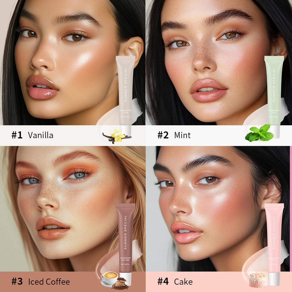 YumSova 4PCS Summer Lip Gloss Lipstick, Containing Natural Oils And Fruit Extracts, Can Soothe And Soften Dry Lips, Keep Moisture For A Long Time, And Is Not Sticky (4PCS) - TrustMedUSA