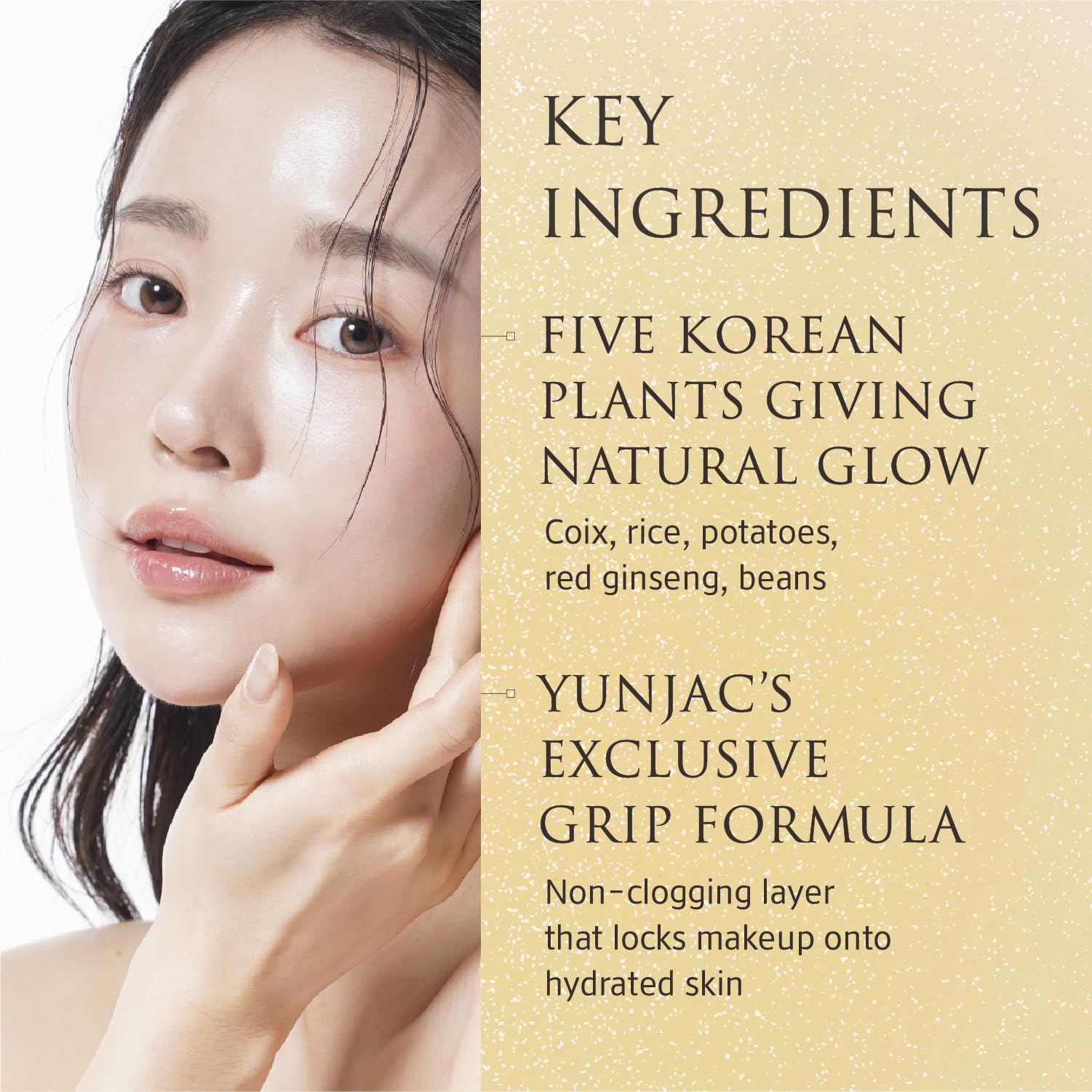 YUNJAC Base Prep Korean Primer (1.35 fl oz) – Silicone-Free Grip Makeup Base, Serum Texture for Radiant Skin, Long-Lasting Glow with Rice Ferment, Ceramide, Niacinamide, Squalane - TrustMedUSA