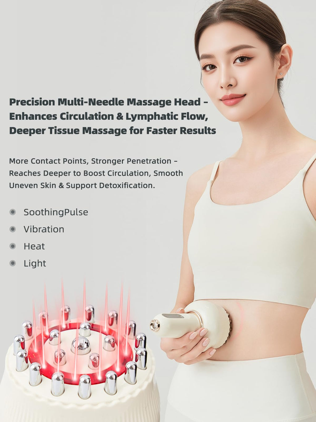Yuonry Lymphatic Drainage Massager & Anti Cellulite Massage Tool, Helps Reduce Stretch Marks & Cellulite, for Legs, Arms & Belly, Body Sculpting Machine with Microcurrent, Light, Heat & Vibration - Maple Wellness Supplements