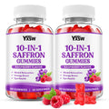 YXSW Saffron Gummies, Saffron Supplements for Kids & Adults with Ashwagandha, L-Theanine, Lemon Balm, Vitamin D3, B6, Magnesium & Zinc - Support Focus, Relaxation, Raspberry Flavor, 120 Count - TrustMedUSA