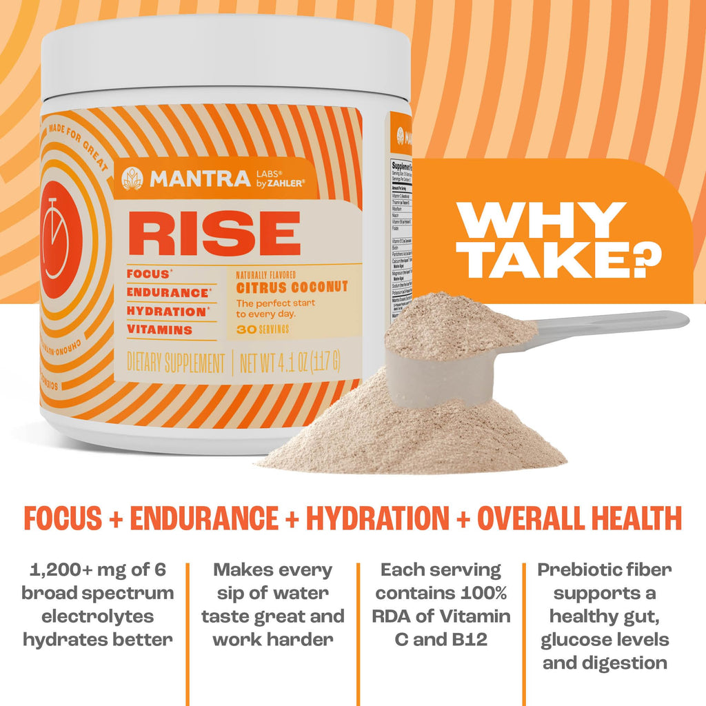 Zahler Mantra Rise, The Energy and Focus Supplement, Citrus Coconut Flavored, 30 Servings. - TrustMedUSA