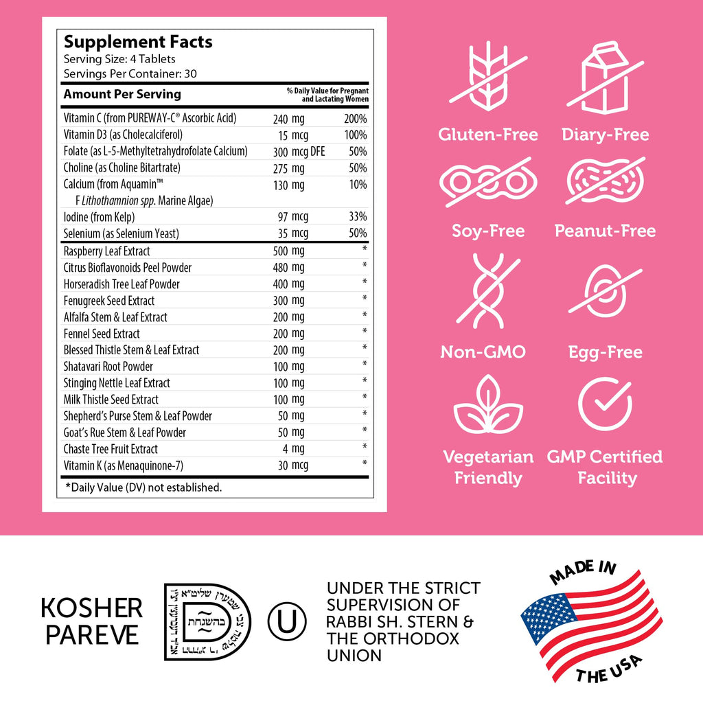 Zahler Postnatal Flow for Advanced Lactation Support, Breastfeeding + Postnatal Support, 120 Tablets. - TrustMedUSA