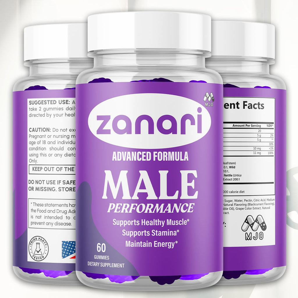 Zanari Gummies, Official Zanari Gummys for Men with All Natural Ingredients, Advanced Formula for Optimal Health & Total Wellness Support with Maximum Strength Active Lifestyle Vitamins (60 Gummies) - TrustMedUSA