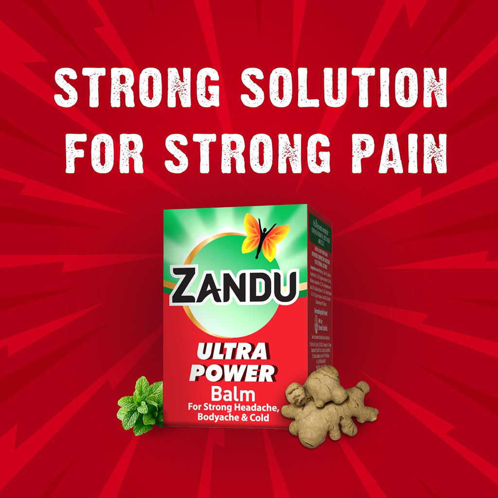 Zandu Ultra Red Balm | Ayurvedic Balm with Menthol, Camphor, Eucalyptus Oil | Relieves from Bodyache, Cold & Muscle Stiffness | Non Greasy & Fast Acting | 0.85 Fl Oz (Pack of 1) - TrustMedUSA