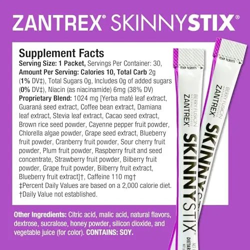 Zantrex SkinnyStix Energy Powder – Increase Energy, Heighten Focus, Boost Mood - TrustMedUSA