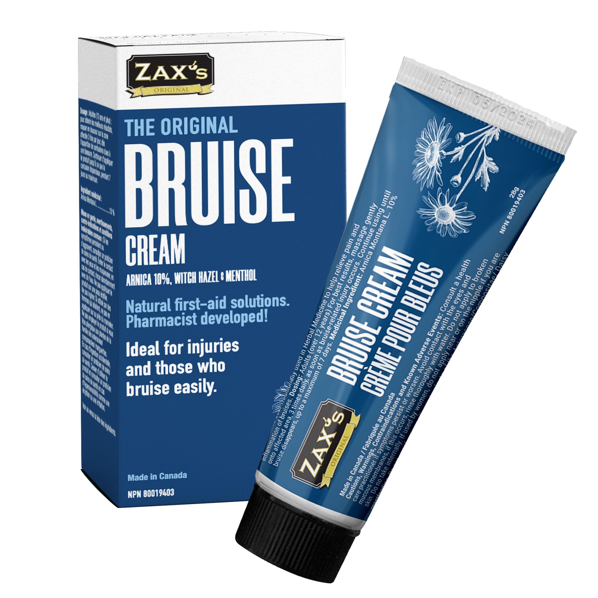 ZAX'S ORIGINAL Bruise Cream - Arnica and Witch Hazel Blend, Gentle on Skin, Plant-Based Ingredients for Skin Care - 28g - TrustMedUSA