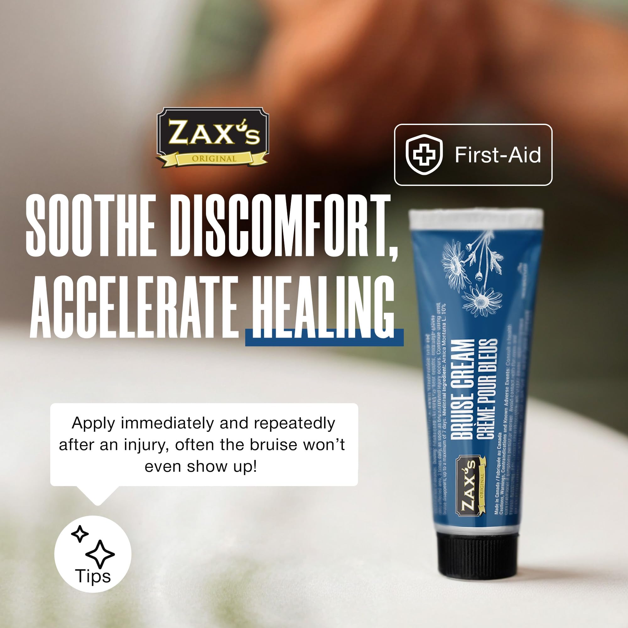 ZAX'S ORIGINAL Bruise Cream - Arnica and Witch Hazel Blend, Gentle on Skin, Plant-Based Ingredients for Skin Care - 28g - TrustMedUSA