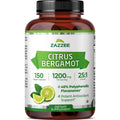 Zazzee Citrus Bergamot 25:1 Extract, 1200 mg Per Serving, 40% Polyphenolic Flavanones, 150 Vegan Capsules, 5 Month Supply, Citrus Bergamia, Antioxidant Support, Certified Kosher, Non-GMO, Made in USA - TrustMedUSA