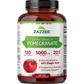 Zazzee Extra Strength Pomegranate 20:1 Extract, 40% Ellagic Acid, 120 Vegan Capsules, 4 Month Supply, Punica Granatum, Antioxidant & Cellular Health Support, Non-GMO, Made in the USA - TrustMedUSA