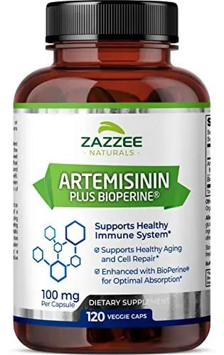 Zazzee High Absorption Artemisinin, 100 mg per Capsule, 120 Vegan Capsules, with 5 mg - TrustMedUSA