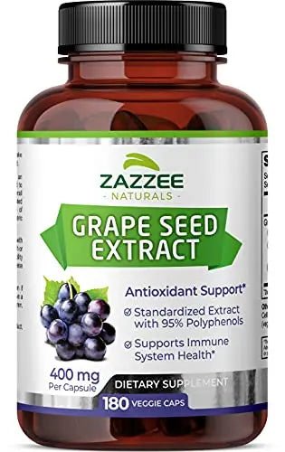 Zazzee High Strength Grape Seed 50:1 Extract, 20,000 mg Strength, 180 Vegan Capsules - TrustMedUSA