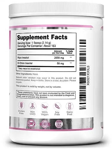 Zazzee PREGNOSITOL Powder, 183 Servings, 6 Month Supply, Premium Myo-Inositol - TrustMedUSA