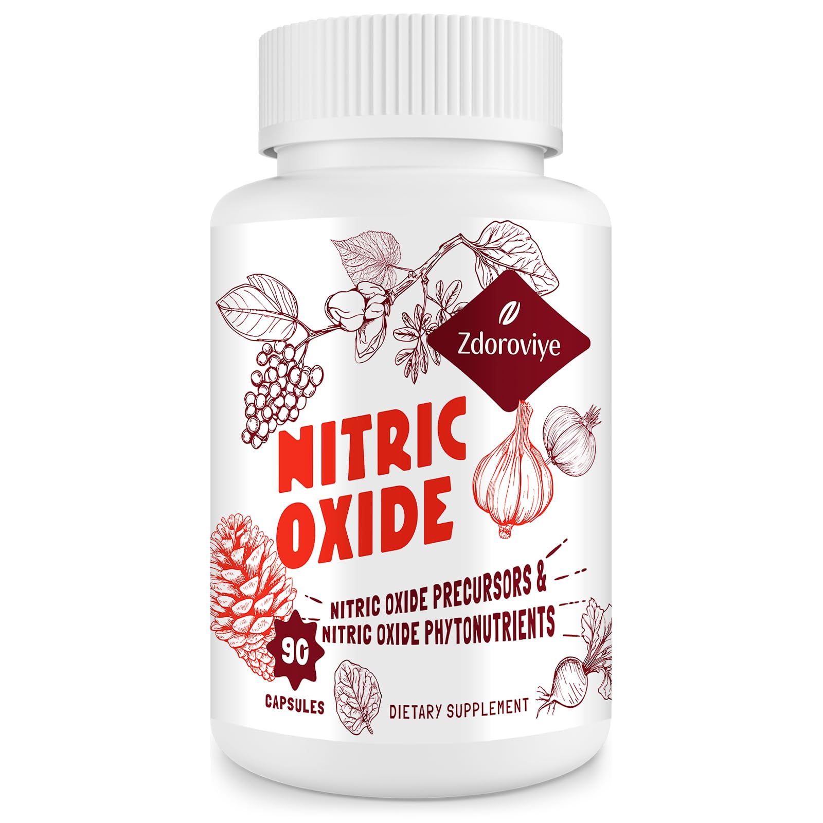 Zdoroviye Nitric Oxide Supplement for Men, 90 Capsules (2 Pack) - TrustMedUSA