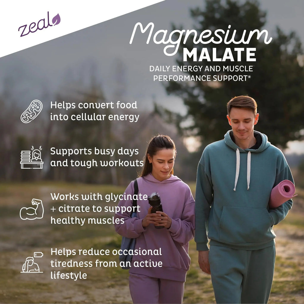 Zeal Naturals Triple Magnesium Complex Supplement - Glycinate, Malate, Citrate | 400mg, 180 Capsules | High Absorption Chelated Magnesium for Sleep, Mood, Muscle Recovery, Relaxation - TrustMedUSA