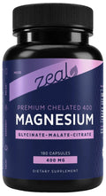 Zeal Naturals Triple Magnesium Complex Supplement - Glycinate, Malate, Citrate | 400mg, 180 Capsules | High Absorption Chelated Magnesium for Sleep, Mood, Muscle Recovery, Relaxation - TrustMedUSA