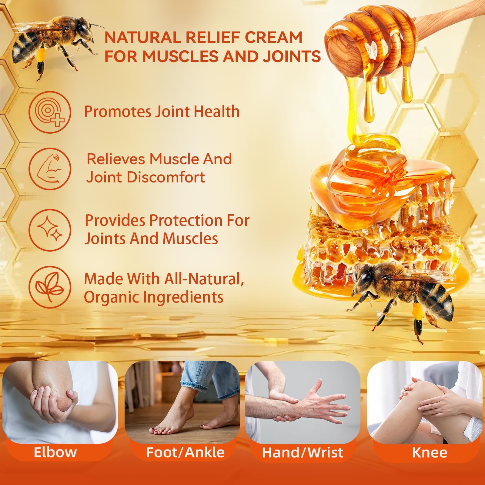 Zealand Bee Venom Professional Serum Treat, Joint & Muscle & Bone Relief Cream Gel- Soothing Effective Relief for Back, Neck, Hand, Foot, Knee, Muscle, Shoulder, Hip, Nerve, Vitamin B6, Aloe Vera, MSM - TrustMedUSA