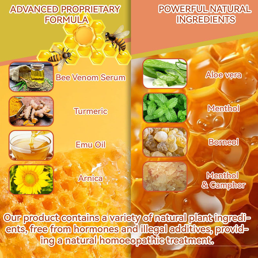 Zealand Bee Venom Professional Serum Treat, Joint & Muscle & Bone Relief Cream Gel- Soothing Effective Relief for Back, Neck, Hand, Foot, Knee, Muscle, Shoulder, Hip, Nerve, Vitamin B6, Aloe Vera, MSM - TrustMedUSA