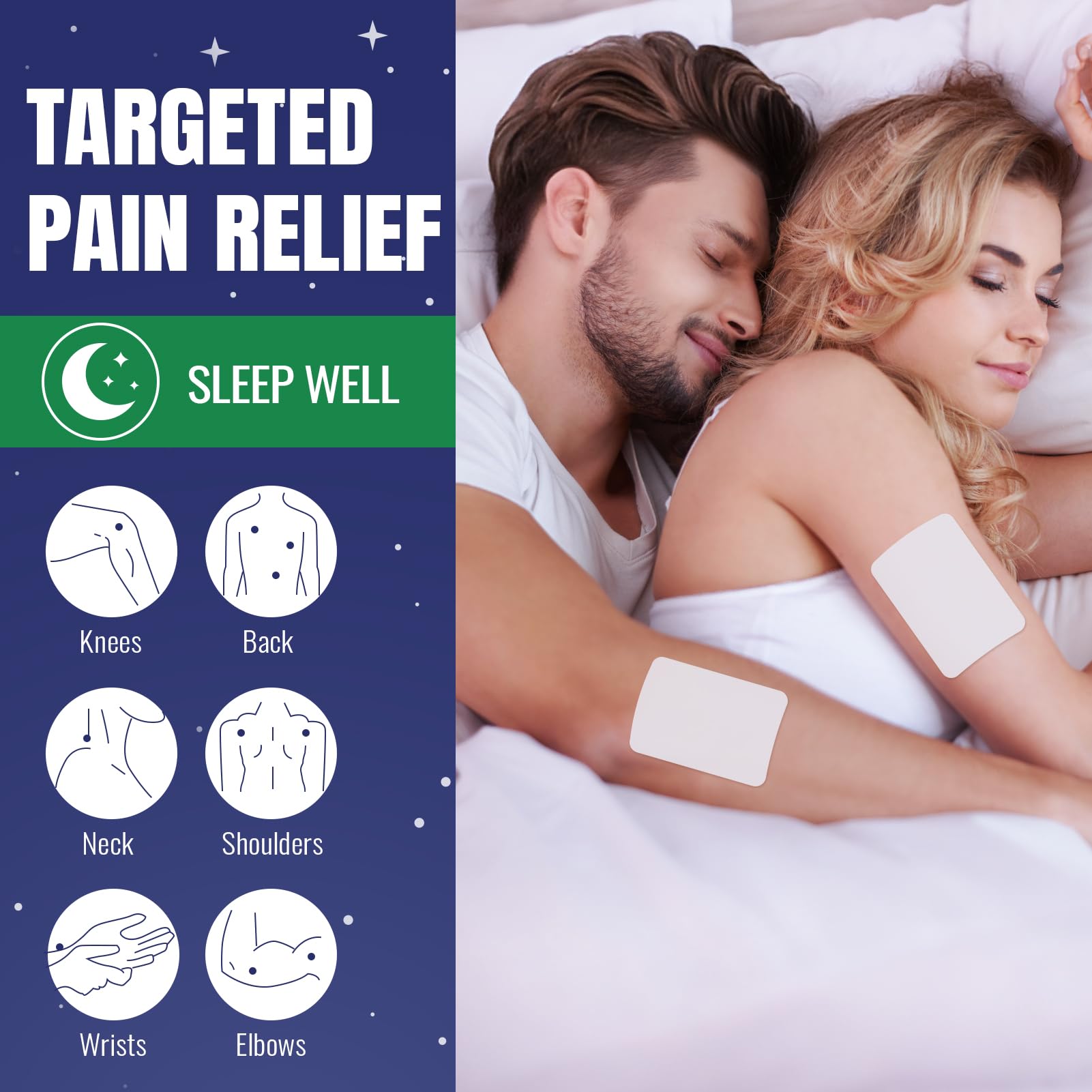 ZEEY 5% Menthol Overnight Pain Relief Patches, French Lavender Oil Pain Patch for Back, Knee, Neck, Shoulders, Joints, Muscle Soreness, Fast Acting, Topical Analgesic, Gel Patch, 3.94" x 2.76", 5Ct - TrustMedUSA