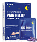 ZEEY 5% Menthol Overnight Pain Relief Patches, French Lavender Oil Pain Patch for Back, Knee, Neck, Shoulders, Joints, Muscle Soreness, Fast Acting, Topical Analgesic, Gel Patch, 3.94" x 2.76", 5Ct - TrustMedUSA