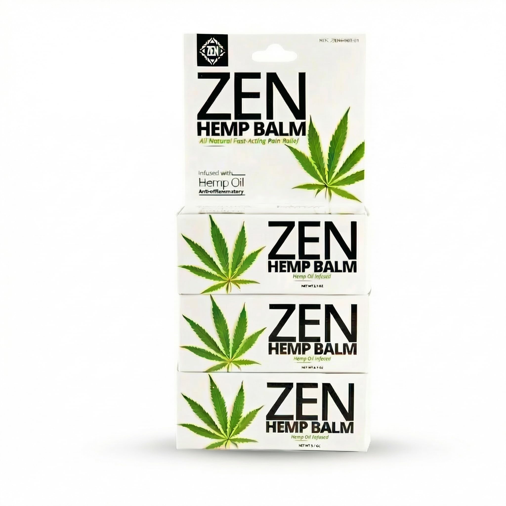 ZEN Hemp Balm 3 Pack – Fast-Acting Pain Relief for Muscles & Joints – Plant-Based Topical – 0.7 oz Each - TrustMedUSA