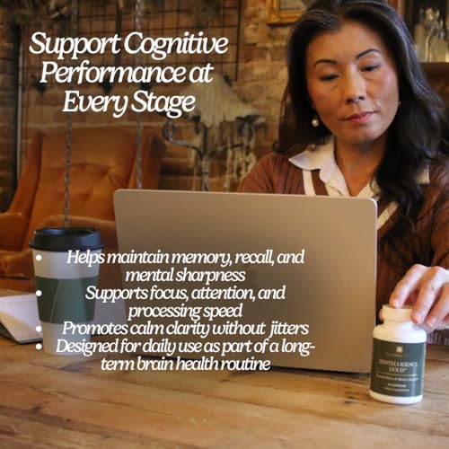 Zen Principle Zentelligence™ Gold Brain Supplement – Memory, Focus & Mental Clarity. Premium Cognitive Support for Adults 40+ with Magnesium, Vitamin D3, CoQ10, Vitamin B12 & L-Theanine. 60 Capsules - TrustMedUSA