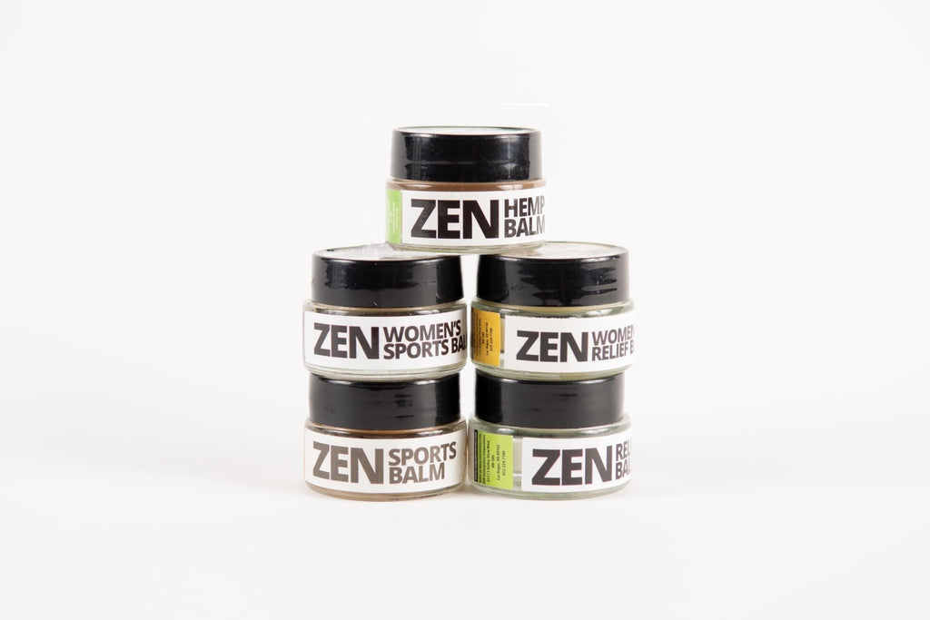 ZEN Variety Pack – Plant-Based Topical Balm Collection – Includes Relief, Sports, Women’s Sports, Women’s Relief & Hemp – 0.7 oz Each – TrustedByLegends - TrustMedUSA