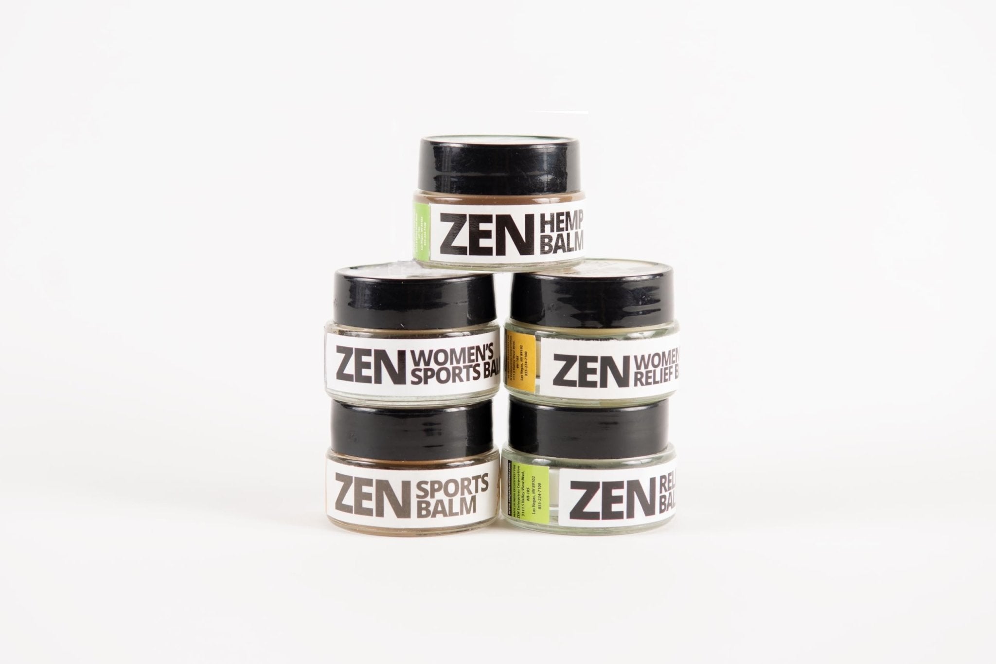 ZEN Variety Pack – Plant-Based Topical Balm Collection – Includes Relief, Sports, Women’s Sports, Women’s Relief & Hemp – 0.7 oz Each – TrustedByLegends - TrustMedUSA