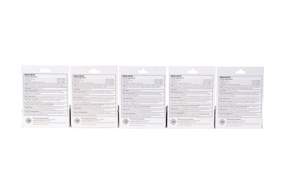 ZEN Variety Pack – Plant-Based Topical Balm Collection – Includes Relief, Sports, Women’s Sports, Women’s Relief & Hemp – 0.7 oz Each – TrustedByLegends - TrustMedUSA